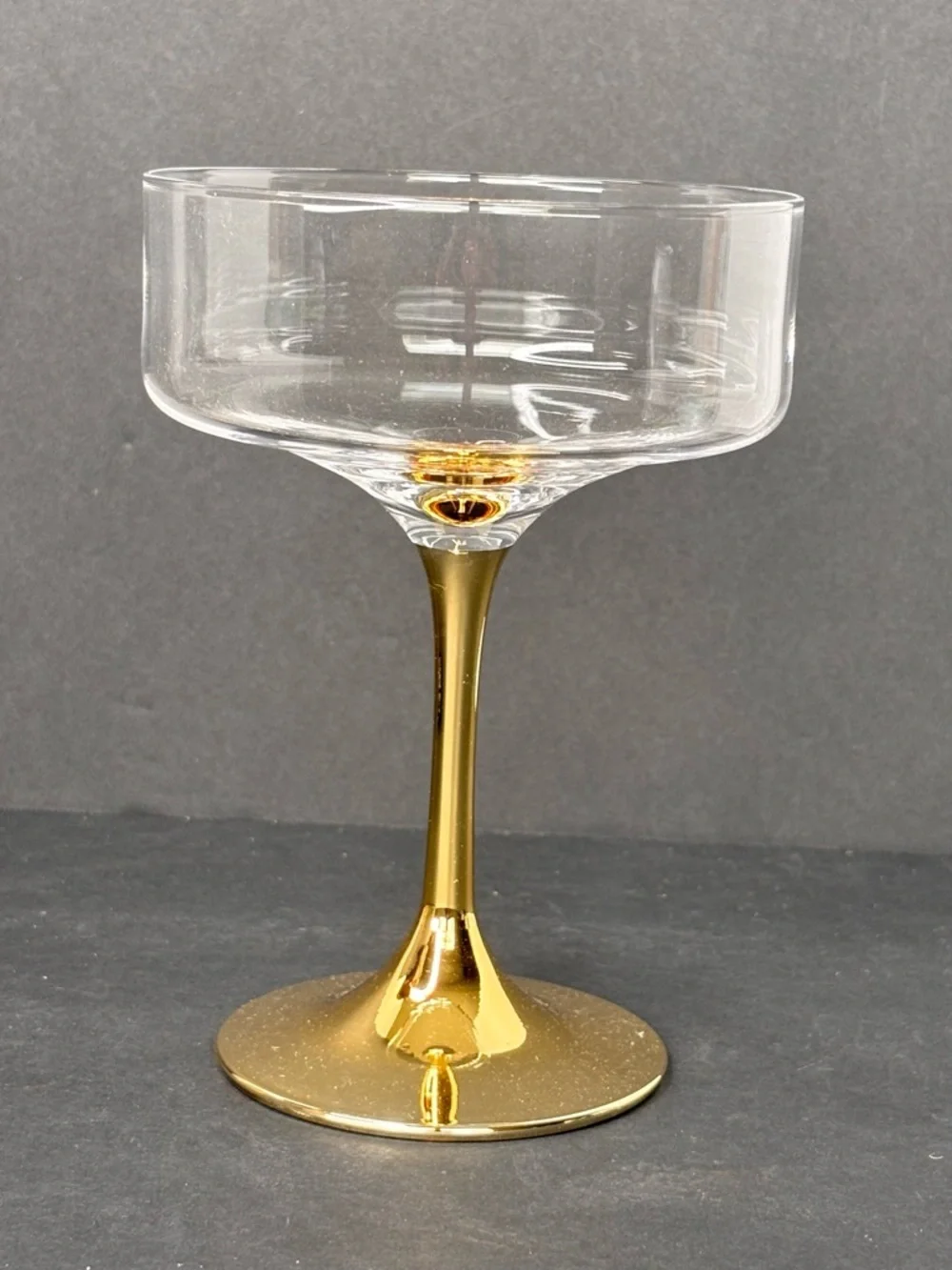 Anthropologie NIB 2 Pack Zaza Honey Luster Stemless Martini Glasses Iridescent